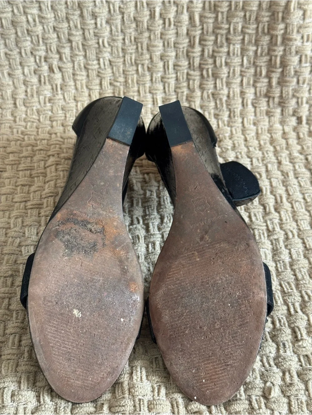 Donald J. Pliner Black Elastic-Strap Wedge Sandals